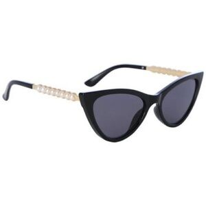 Betsey Johnson Black Cat-Eye Sunglasses with Pearl-Accent Arms